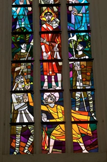 stained glass, St. Peters church, Rostock_Germany stained glass, St. Peters church, Rostock_Germany