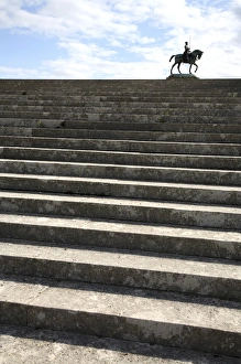 The staircase to the Constables Terrace with the equestrian statue of the Anne The staircase to the Constables Terrace with the equestrian statue of the Anne