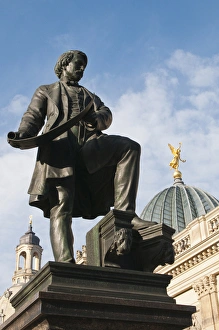 Statue with Glass dome on the Kunstverein building Dresden, Germany Statue with Glass dome on the Kunstverein building Dresden, Germany