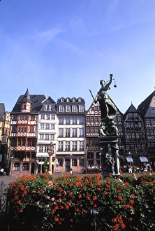 Statue in Romerberg Square in Frankfurt, Germany Statue in Romerberg Square in Frankfurt, Germany