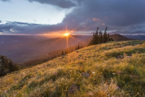 Stormy sunset over the Whitefish Range from Werner Peak in the Stillwater State Forest Stormy sunset over the Whitefish Range from Werner Peak in the Stillwater State Forest