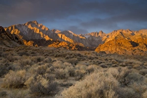 Sunrise and the backdrop of the Eastern Sierra Mountains Alabama Hills California Sunrise and the backdrop of the Eastern Sierra Mountains Alabama Hills California
