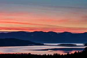 Sunrise color over Flathead Lake in Elmo, Montana, USA Sunrise color over Flathead Lake in Elmo, Montana, USA