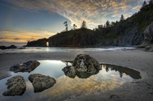Sunset and cloud reflections. Olympic National Park, Washington, US Sunset and cloud reflections. Olympic National Park, Washington, US