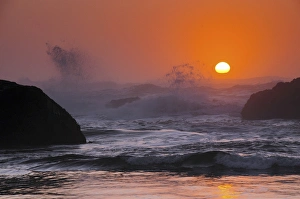 Sunset and Surf at Seal Rock, Seal Rock, Oregon, USA Sunset and Surf at Seal Rock, Seal Rock, Oregon, USA