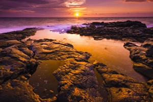 Sunset and tide pool above the Pacific, Kailua-Kona, Hawaii USA Sunset and tide pool above the Pacific, Kailua-Kona, Hawaii USA