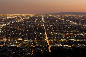 A sunset view of Los Angeles from Griffith Observatory in Griffith Park A sunset view of Los Angeles from Griffith Observatory in Griffith Park