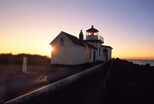 Sunset on the West Point Lighthouse in Seattles Discovery Park Sunset on the West Point Lighthouse in Seattles Discovery Park