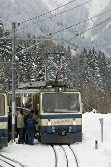SWITZERLAND-(Vaud)-Swiss Riviera-CAUX:Train to the Rochers de Naye / Winter(Ski Resort SWITZERLAND-(Vaud)-Swiss Riviera-CAUX:Train to the Rochers de Naye / Winter(Ski Resort