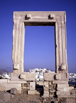 Symbol of Naxos Town- Portara Gateway. 522 BC. GREECE Symbol of Naxos Town- Portara Gateway. 522 BC. GREECE