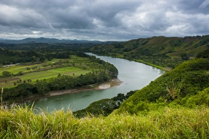 Tavuni Hill Fort overlooking the Sigatoga river, Viti Levu, Fiji, South Pacific Tavuni Hill Fort overlooking the Sigatoga river, Viti Levu, Fiji, South Pacific