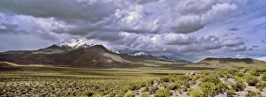 Altiplano Landscape Photography Prints: Thunderstorm clouds over the vulcano Isluga