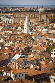 Tile roof tops and leaning bell tower of Santa Maria Formosa church from the Campanile San Marco Tile roof tops and leaning bell tower of Santa Maria Formosa church from the Campanile San Marco