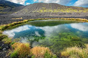 Icelandic Geology Prints: Tiny pond created by violent volcanic forces