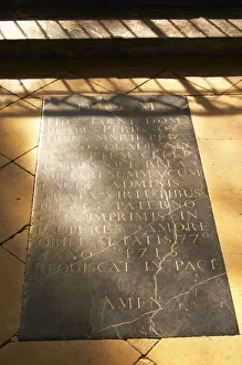 The tomb grave in a church of the monk Dom Pierre Perignon ( the father of champagne ) The tomb grave in a church of the monk Dom Pierre Perignon ( the father of champagne )