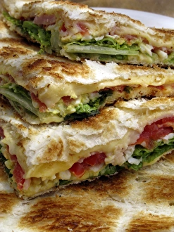 Tostado is a tipical Argentine snack: toasted bred stuffed with cheese, ham, tomatos Tostado is a tipical Argentine snack: toasted bred stuffed with cheese, ham, tomatos