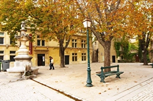 Town square in the old town, with trees with leaves in autumn colour. Place Pelissier Town square in the old town, with trees with leaves in autumn colour. Place Pelissier