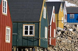 Traditional houses Ittoqqortoormiit Scorsby Sund Greenland Traditional houses Ittoqqortoormiit Scorsby Sund Greenland