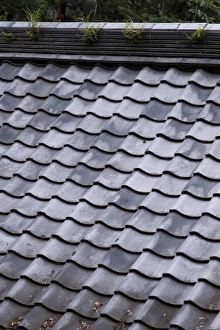 Traditional tiled roof in the grounds of Ryozen Gokoku Jinja (shrine), which houses Traditional tiled roof in the grounds of Ryozen Gokoku Jinja (shrine), which houses
