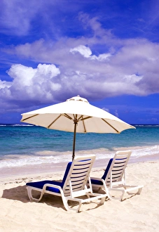 Umbrellas on Dawn Beach, St. Maarten, Caribbean Umbrellas on Dawn Beach, St. Maarten, Caribbean