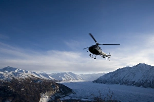 USA, Alaska, Helicopter flying above Matanuska Glacier and Chugach Range mountain USA, Alaska, Helicopter flying above Matanuska Glacier and Chugach Range mountain