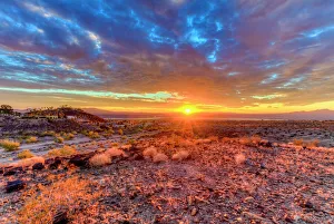 USA, Arizona, Lake Havasu City. Sunset on desert USA, Arizona, Lake Havasu City. Sunset on desert