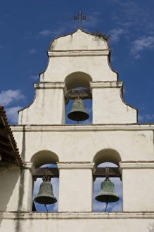 USA, California, Mission San Juan Bautista, built 1797, view of belltower, largest USA, California, Mission San Juan Bautista, built 1797, view of belltower, largest