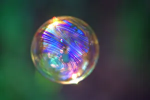 USA, California. Reflection on floating bubble USA, California. Reflection on floating bubble