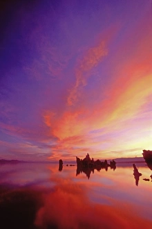 USA, California. Sunrise on Mono Lake Tufa State Reserve tufa formations USA, California. Sunrise on Mono Lake Tufa State Reserve tufa formations