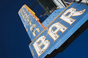 USA, Colorado, Leadville, sign for the Manhattan Bar USA, Colorado, Leadville, sign for the Manhattan Bar