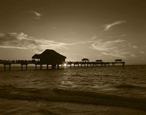 USA, Florida, Clearwater beach and pier at sunset USA, Florida, Clearwater beach and pier at sunset
