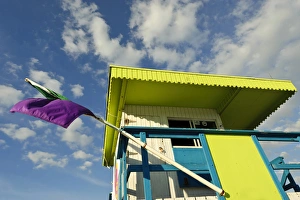 USA, Florida, Miami, South Beach. Lifeguard station on South Beach USA, Florida, Miami, South Beach. Lifeguard station on South Beach