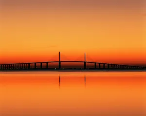 USA, Florida, Sunshine Skyway Bridge over Tampa bay from Fort De Soto Park USA, Florida, Sunshine Skyway Bridge over Tampa bay from Fort De Soto Park