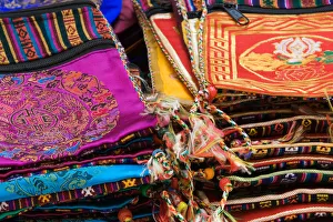 USA; Georgia; Savannah; Fabrics on display by Tibetan monks USA; Georgia; Savannah; Fabrics on display by Tibetan monks