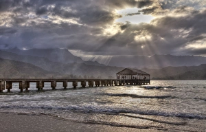 USA; Hawaii; Maui; Hanalei; Hanalei Pier at Sunset USA; Hawaii; Maui; Hanalei; Hanalei Pier at Sunset