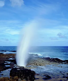 USA; Kauai Hawaii; A blow hole spouts seawater on Kauai USA; Kauai Hawaii; A blow hole spouts seawater on Kauai