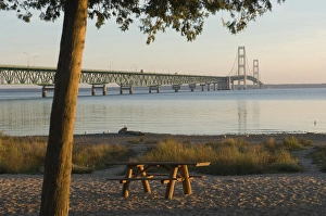 USA, Michigan, Mackinaw City, Mackinac Bridge USA, Michigan, Mackinaw City, Mackinac Bridge