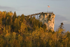 USA, Michigan, Upper Peninsula, St. Ignace: Castle Rock / Sunrise USA, Michigan, Upper Peninsula, St. Ignace: Castle Rock / Sunrise