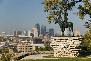 USA, Missouri, Kansas City, Penn Valley Park, statue of The Scout USA, Missouri, Kansas City, Penn Valley Park, statue of The Scout