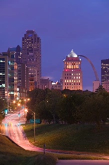 USA, Missouri, St. Louis: City View before Dawn USA, Missouri, St. Louis: City View before Dawn