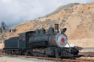 USA, Nevada. Old steam train engine in historic Gold Hill train station, our side Virginia CIty USA, Nevada. Old steam train engine in historic Gold Hill train station, our side Virginia CIty