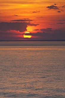 USA, New York, Southold. Sunset over Long Island Sound, as seen from Orient Point USA, New York, Southold. Sunset over Long Island Sound, as seen from Orient Point