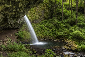 USA, OR, Columbia River Gorge. Ponytail Falls. HDR USA, OR, Columbia River Gorge. Ponytail Falls. HDR