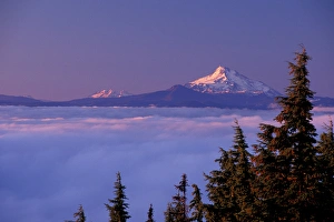 USA, Oregon, Mount Jefferson from Timberline Highway on Mount Hood, sunrise USA, Oregon, Mount Jefferson from Timberline Highway on Mount Hood, sunrise