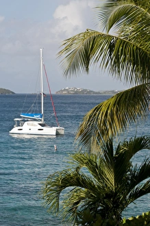 USA, USVI, St John. Catamaran moored in Cruz Bay USA, USVI, St John. Catamaran moored in Cruz Bay