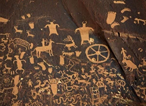 Cave Painting Collection: USA, Utah, Canyonlands National Park, Newspaper Rock State Historic Monument, Ancinet