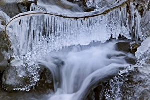 USA, Washington, Olympic National Park. Icy winter waterfall in Dosewallips River Valley USA, Washington, Olympic National Park. Icy winter waterfall in Dosewallips River Valley