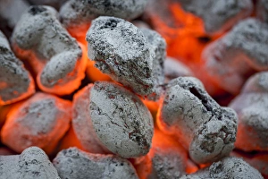 USA, Washington, Seabeck. Close-up of hot charcoal USA, Washington, Seabeck. Close-up of hot charcoal