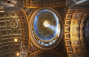 Vatican Inside Small Dome Shaft of Light Ceiling Saint Peters Basilica Michelangelo Vatican Inside Small Dome Shaft of Light Ceiling Saint Peters Basilica Michelangelo