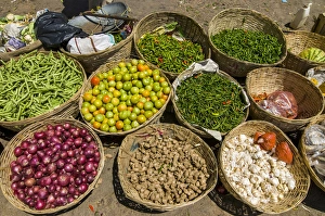 Vegetables for sale on the market of Wangdue Phodrang, Bhutan Vegetables for sale on the market of Wangdue Phodrang, Bhutan